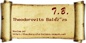Theodorovits Balázs névjegykártya