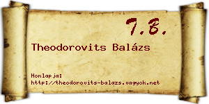 Theodorovits Balázs névjegykártya