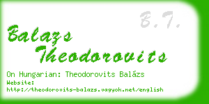 balazs theodorovits business card